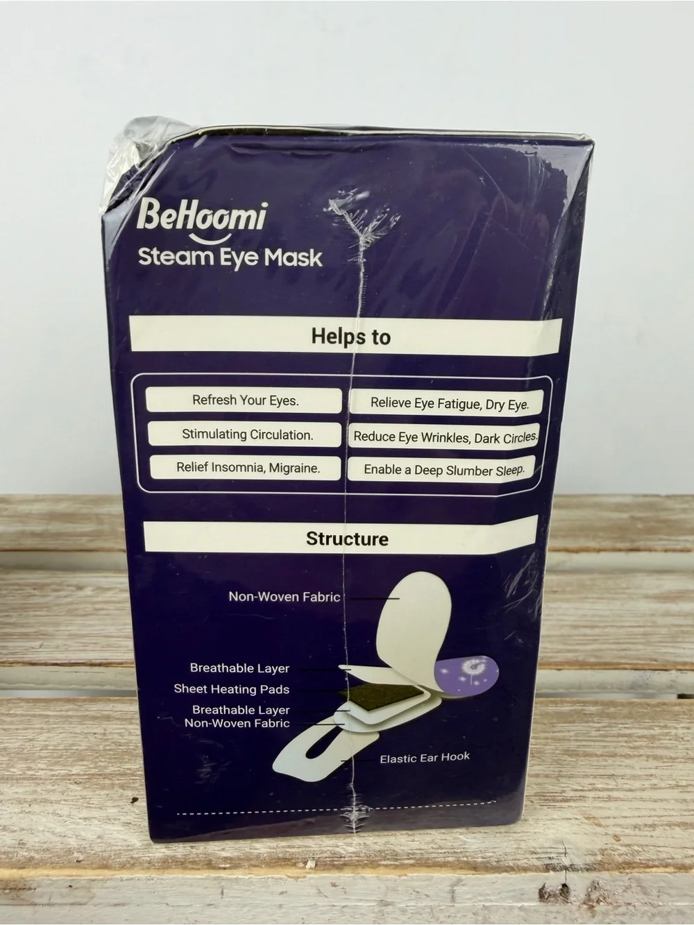 BeHoomi Lavender-scented Steam Eye Masks designed for relaxation & stress relief